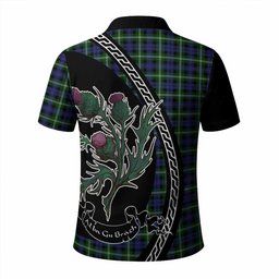 ScotsTee Shop Scottish Baillie (Bailey) Family Crest Tartan Long Sleeve Polo Shirt Alba Thistle Inspired