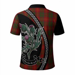 ScotsTee Shop Scottish Burns Family Crest Tartan Long Sleeve Polo Shirt Alba Thistle Inspired
