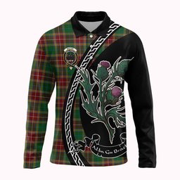 ScotsTee Shop Scottish Baxter Family Crest Tartan Long Sleeve Polo Shirt Alba Thistle Inspired