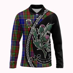 ScotsTee Shop Scottish Beattie (Beatty) Family Crest Tartan Long Sleeve Polo Shirt Alba Thistle Inspired