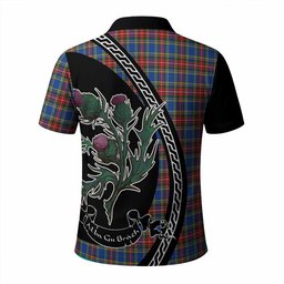 ScotsTee Shop Scottish MacBeth (McBeth) Family Crest Tartan Long Sleeve Polo Shirt Alba Thistle Inspired
