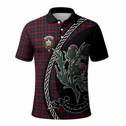 ScotsTee Shop Scottish MacLachlan (McLachlan) Family Crest Tartan Long Sleeve Polo Shirt Alba Thistle Inspired