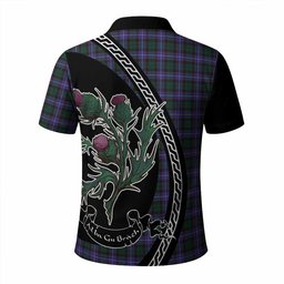 ScotsTee Shop Scottish Hunter (Hunterston) Family Crest Tartan Long Sleeve Polo Shirt Alba Thistle Inspired