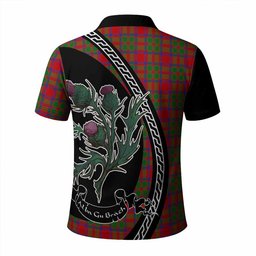 ScotsTee Shop Scottish MacIntosh (McIntosh) Family Crest Tartan Long Sleeve Polo Shirt Alba Thistle Inspired