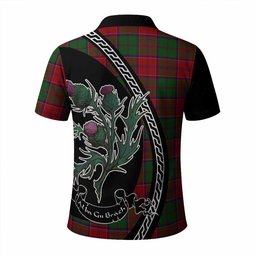 ScotsTee Shop Scottish Grant Family Crest Tartan Long Sleeve Polo Shirt Alba Thistle Inspired