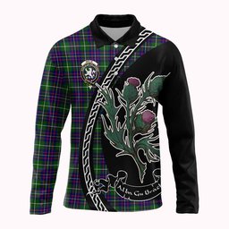ScotsTee Shop Scottish Inglis Family Crest Tartan Long Sleeve Polo Shirt Alba Thistle Inspired