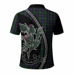 ScotsTee Shop Scottish MacCallum (McCallum) Family Crest Tartan Long Sleeve Polo Shirt Alba Thistle Inspired