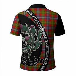 ScotsTee Shop Scottish Forrester (Foster) Family Crest Tartan Long Sleeve Polo Shirt Alba Thistle Inspired