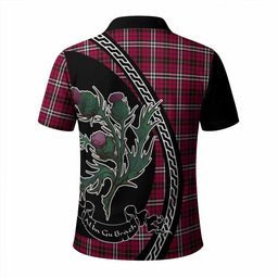 ScotsTee Shop Scottish Little Family Crest Tartan Long Sleeve Polo Shirt Alba Thistle Inspired