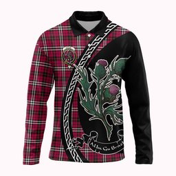 ScotsTee Shop Scottish Little Family Crest Tartan Long Sleeve Polo Shirt Alba Thistle Inspired