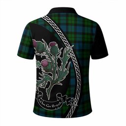 ScotsTee Shop Scottish MacKay (McKay) Family Crest Tartan Long Sleeve Polo Shirt Alba Thistle Inspired
