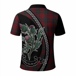 ScotsTee Shop Scottish MacDonald (McDonald) of Glencoe Family Crest Tartan Long Sleeve Polo Shirt Alba Thistle Inspired