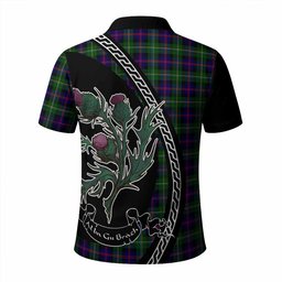 ScotsTee Shop Scottish Malcolm Family Crest Tartan Long Sleeve Polo Shirt Alba Thistle Inspired