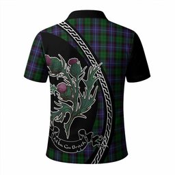 ScotsTee Shop Scottish Galbraith Family Crest Tartan Long Sleeve Polo Shirt Alba Thistle Inspired