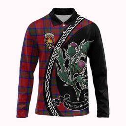 ScotsTee Shop Scottish MacGillivray (McGillivray) Family Crest Tartan Long Sleeve Polo Shirt Alba Thistle Inspired