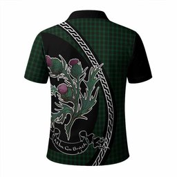 ScotsTee Shop Scottish Graham Family Crest Tartan Long Sleeve Polo Shirt Alba Thistle Inspired