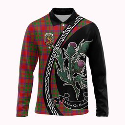 ScotsTee Shop Scottish MacKintosh (McKintosh) Family Crest Tartan Long Sleeve Polo Shirt Alba Thistle Inspired