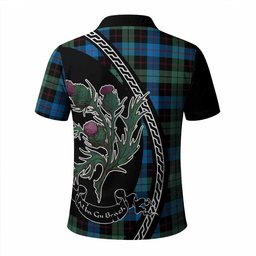 ScotsTee Shop Scottish Guthrie Family Crest Tartan Long Sleeve Polo Shirt Alba Thistle Inspired