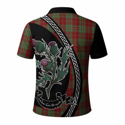 ScotsTee Shop Scottish Leask Family Crest Tartan Long Sleeve Polo Shirt Alba Thistle Inspired