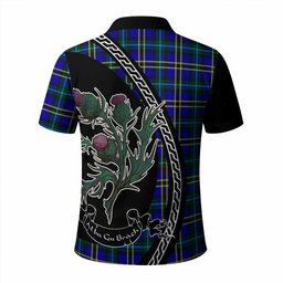 ScotsTee Shop Scottish Hope Family Crest Tartan Long Sleeve Polo Shirt Alba Thistle Inspired