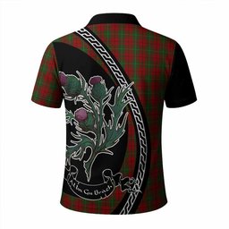 ScotsTee Shop Scottish MacAulay (MacAuley) Family Crest Tartan Long Sleeve Polo Shirt Alba Thistle Inspired