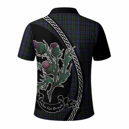ScotsTee Shop Scottish Fletcher Family Crest Tartan Long Sleeve Polo Shirt Alba Thistle Inspired