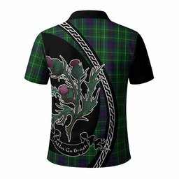 ScotsTee Shop Scottish Duncan Family Crest Tartan Long Sleeve Polo Shirt Alba Thistle Inspired