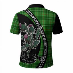 ScotsTee Shop Scottish Galloway Family Crest Tartan Long Sleeve Polo Shirt Alba Thistle Inspired