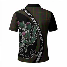 ScotsTee Shop Scottish Hall Family Crest Tartan Long Sleeve Polo Shirt Alba Thistle Inspired