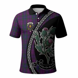 ScotsTee Shop Scottish Wardlaw Family Crest Tartan Long Sleeve Polo Shirt Alba Thistle Inspired