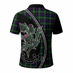ScotsTee Shop Scottish Sutherland Family Crest Tartan Long Sleeve Polo Shirt Alba Thistle Inspired