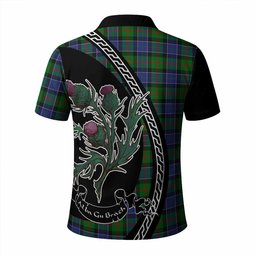 ScotsTee Shop Scottish Paterson Family Crest Tartan Long Sleeve Polo Shirt Alba Thistle Inspired