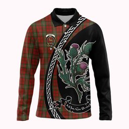 ScotsTee Shop Scottish Scott Family Crest Tartan Long Sleeve Polo Shirt Alba Thistle Inspired