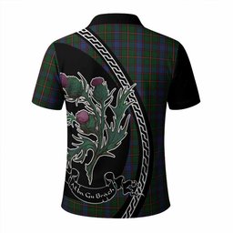 ScotsTee Shop Scottish Skene Family Crest Tartan Long Sleeve Polo Shirt Alba Thistle Inspired