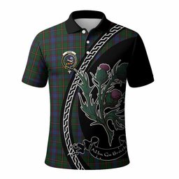 ScotsTee Shop Scottish Skene Family Crest Tartan Long Sleeve Polo Shirt Alba Thistle Inspired