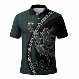 ScotsTee Shop Scottish Shaw Family Crest Tartan Long Sleeve Polo Shirt Alba Thistle Inspired