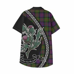 ScotsTee Shop Coull Family Crest Tartan Kid Hawaiian Shirt Alba Thistle Inspired