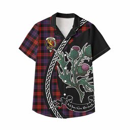 ScotsTee Shop Brown (Broun) Family Crest Tartan Kid Hawaiian Shirt Alba Thistle Inspired