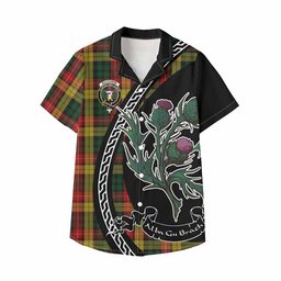 ScotsTee Shop Buchanan Family Crest Tartan Kid Hawaiian Shirt Alba Thistle Inspired