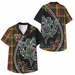 ScotsTee Shop Buchanan Family Crest Tartan Kid Hawaiian Shirt Alba Thistle Inspired