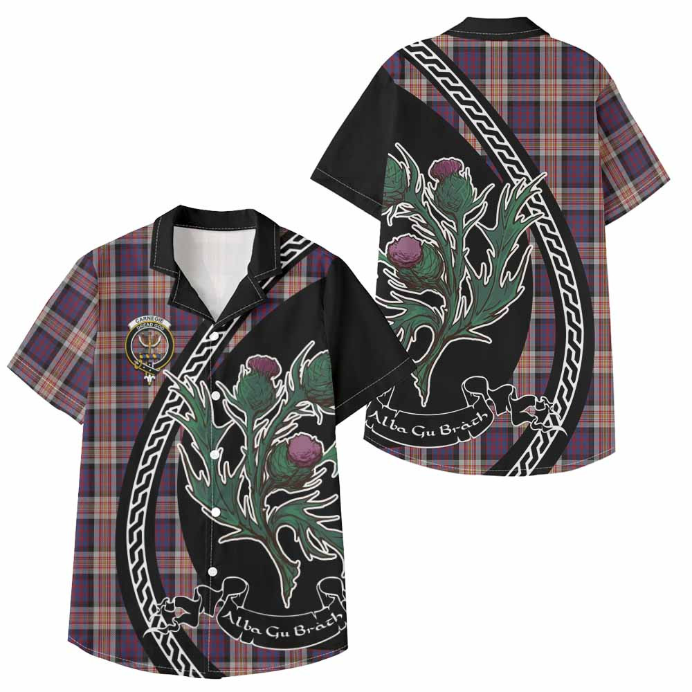 ScotsTee Shop Carnegie Family Crest Tartan Kid Hawaiian Shirt Alba Thistle Inspired