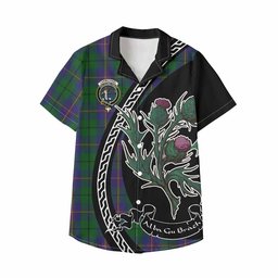 ScotsTee Shop Carmichael Family Crest Tartan Kid Hawaiian Shirt Alba Thistle Inspired
