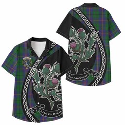 ScotsTee Shop Carmichael Family Crest Tartan Kid Hawaiian Shirt Alba Thistle Inspired