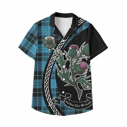 ScotsTee Shop Clergy Family Crest Tartan Kid Hawaiian Shirt Alba Thistle Inspired