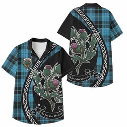 ScotsTee Shop Clergy Family Crest Tartan Kid Hawaiian Shirt Alba Thistle Inspired