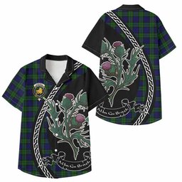 ScotsTee Shop Campbell Family Crest Tartan Kid Hawaiian Shirt Alba Thistle Inspired