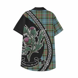 ScotsTee Shop Cathcart Family Crest Tartan Kid Hawaiian Shirt Alba Thistle Inspired