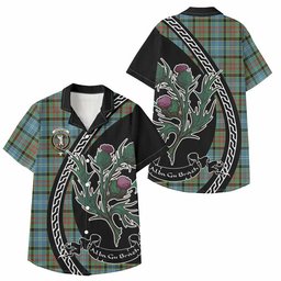 ScotsTee Shop Cathcart Family Crest Tartan Kid Hawaiian Shirt Alba Thistle Inspired