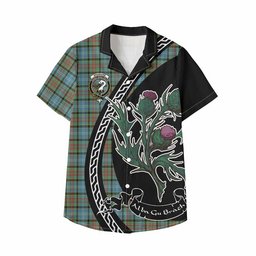 ScotsTee Shop Brisbane Family Crest Tartan Kid Hawaiian Shirt Alba Thistle Inspired