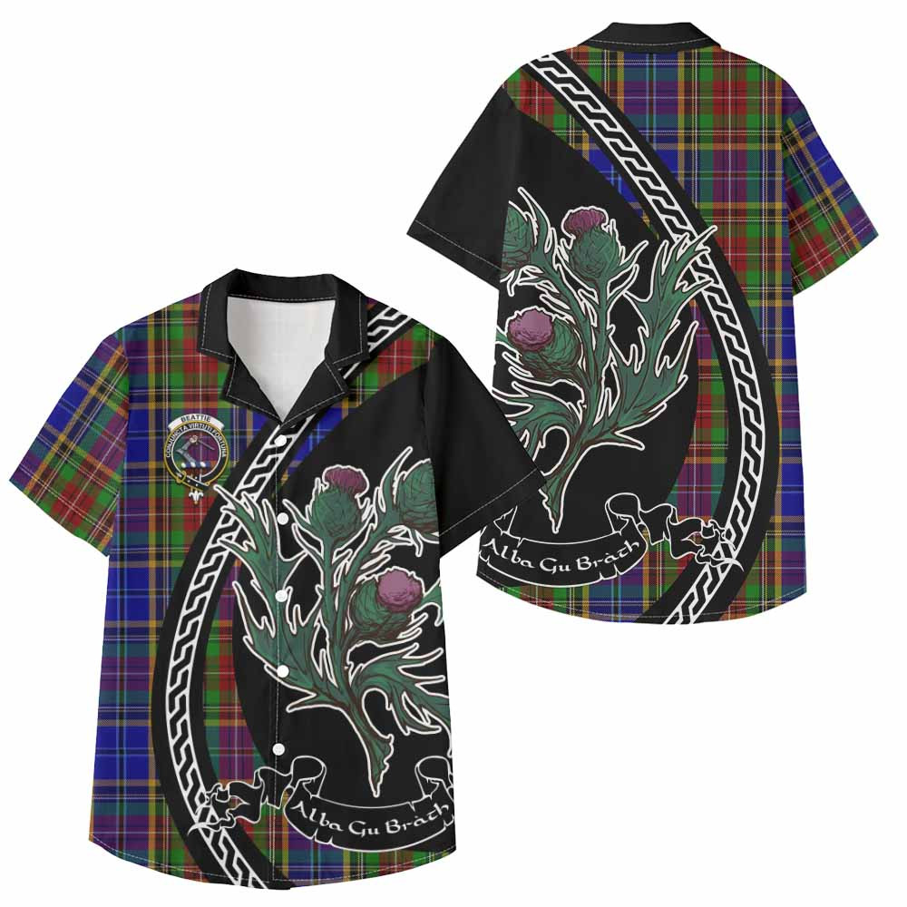 ScotsTee Shop Beattie (Beatty) Family Crest Tartan Kid Hawaiian Shirt Alba Thistle Inspired